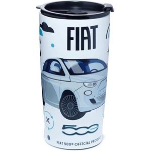 Puckator Thermobeker, geïsoleerd, 500 ml, Fiat 500 E, retro design