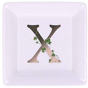 La Porcellana Bianca - Vierkante letter X Schotel - Woondecoratie, Keuken - Adorato Line - Geschenkidee - Porselein - 10 x 10 x H 1,5 cm