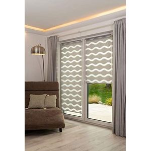 K-home Klemmfix dubbel rolgordijn ""Welle"" zonder boren - grijs 80 cm x 200 cm (B x L)