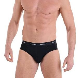 Navigare Herenslips, verpakking van 6 stuks, jersey katoen, elastisch, nieuwe collectie 2025, wit/zwart/gesorteerd, Zwart, L