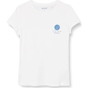 MUSTANG Dames Style Alexia C Chestprint T-shirt, Algemeen Wit 2045, XL