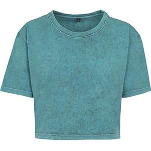 Build Your Brand Acid Washed Cropped Tee T-shirt voor dames