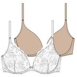 Dorina - Angie - Push-up Beha - Wit/Beige - Set van 2