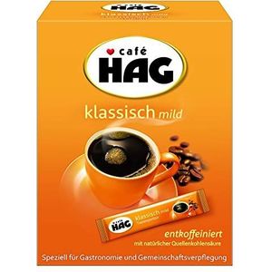 Café HAG Klassieke mild kopjesportie, oplosbare koffie cafeïnevrij, voorraadverpakking 200 instant sticks (8 x 25 x 1,8 g = 360 g)