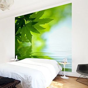 Apalis Vliesbehang bloemen behang Green Ambiance III fotobehang vierkant | fleece behang wandbehang wandschilderij foto 3D fotobehang voor slaapkamer woonkamer keuken | Maat: 336x336 cm, groen, 97719