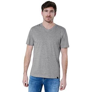 Street One MEN Heren shirt met korte mouwen, grijs (stone grey melange), M