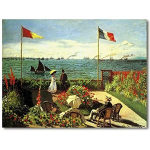 Decoratief schilderij: terras op sainte-adres – Claude Monet 83 x 62 cm. Direct printen