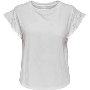 ONLY - ONLGRAPE FRILL O-NECK TOP JRS - Blouse - Meisjes - Korte Mouwen - Regular Fit