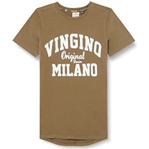 Vingino T-shirt voor jongens met klassiek logo, Legergroen, 8 Jaar