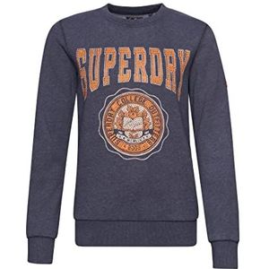 Superdry Vintage Franchise Crew Sweatshirt voor dames, Montauk Navy Marl, 32