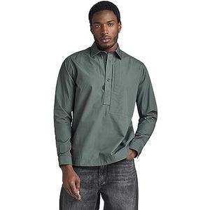 G-STAR RAW Anorak Relaxed Shirt LS T-shirt met knoop Down, grafiet grijs D23568-c973-996, XS voor heren, grafiet D23568-c973-996, XS