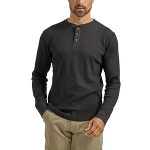 Wrangler Henley Shirt voor heren - zwart - 3XL