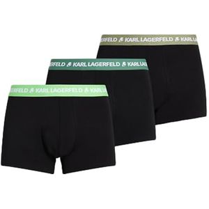 Karl Lagerfeld, Logo Trunk Colorband (3 stuks), groen, heren, ondergoed, Foiliage-olie-absint, groen, XS