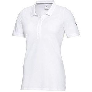 BP 1716-230-0021-XL katoen met stretch 1/2 mouwen dames poloshirt, polokraag met knoopsluiting, wit, XL maat