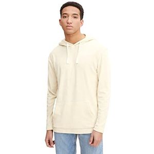 TOM TAILOR Denim Uomini Relaxed fit longsleeve met capuchon 1031140, 13808 - Creme, XS