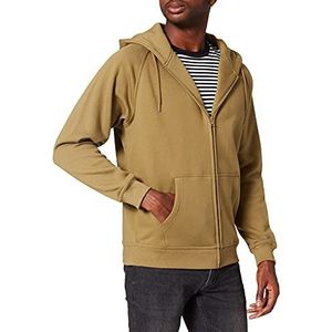 Urban Classics Heren sweatshirt-jack Basic Zip Hoody, verkrijgbaar in 10 kleuren, effen, met capuchon en buiktas, maat S tot 5XL, tiniolive, 3XL