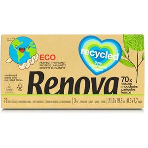Renova Renova Gezichtsdoekjes van gerecycled papier, 72 zakdoeken, FSC®-en Ecolabel gecertificeerd