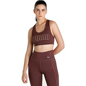 PUMA Mid Impact 4keep Sportbeha voor dames (verpakking van 1), Stoffige pruim, XS