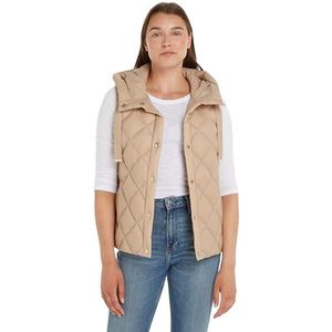 Tommy Hilfiger Dames CLASSIC LW DOWN GEQUILTED VEST Beige S, Beige, S