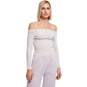 Urban Classics - Off shoulder Rib Longsleeve top Paars