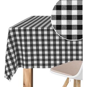 Martina Home Vichy tafelkleed, Teflon, geconfectioneerd, zwart, 200 x 140 cm