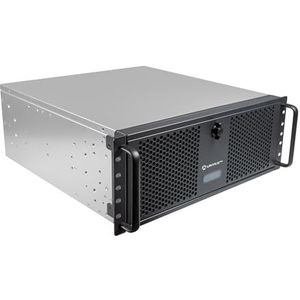 UNYKAch Rackbehuizing 48,3 cm (19 inch), UK4339, 4U formaat, ATX-formaat, compatibel met 360 mm vloeistofkoeling (houder meegeleverd), sleutelslot, 1 USB 3.0 en 1 USB Type-C en 2 x 80 mm ventilator