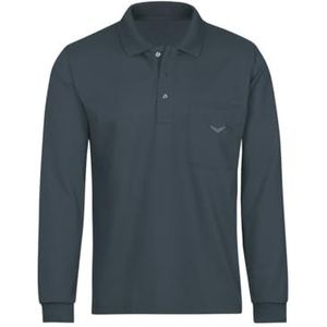 Trigema Poloshirt voor dames met lange mouwen van katoen, antraciet, M