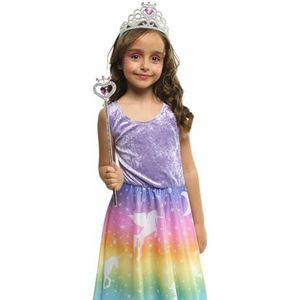 Rubies Prinsessenaccessoireset voor meisjes en jongens, tiara en toverstaf, zilver en roze, kostuumaccessoires, carnaval, feest en verjaardag