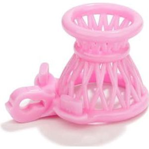 Chastity Cage Small Male Chastity Device Lock Design Plastic Sissy Penis Cage for Men BDSM Penis Cage Sex Toys for Couples (Pink)