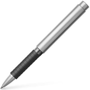 Faber-Castell 148462 - balpen BASIC metaal, metalen punt: 0,7 mm, kleur schacht: zwart/zilver mat