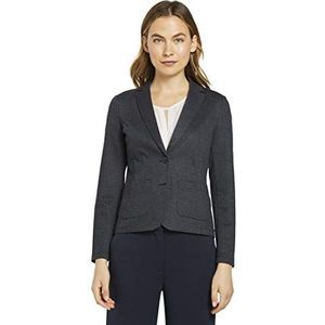 TOM TAILOR Dames Slimfit blazer met pied-de-poule-patroon 1021204, 24617 - Grey Houndtooth Check, XL