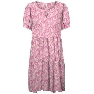ONLY Dames Onlnova Life Vis Thea Kh Dress AOP, shocking pink, S
