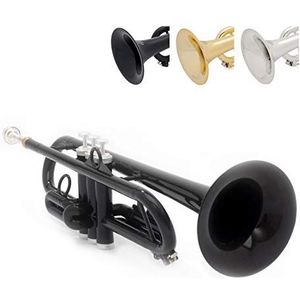 pTrumpet Hytech trompet met 7C mondstuk en gewatteerde gigbag - messing kunststof hybride student - zwart