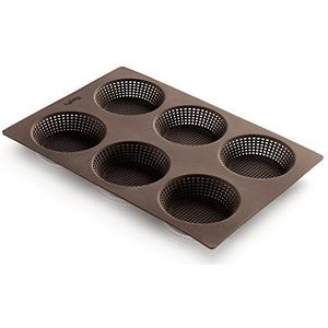 Lékué broodjes-bakvorm, rond, 6-delige set, siliconen, zwart, 29 x 20 x 8 cm