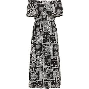 isha Dames maxi-jurk 19323077-IS01, zwart wit, L, maxi-jurk, L