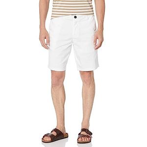 Armani Exchange Herenshorts van massief stretchkeperstof, bermuda, Wit/weelderige tuin, 31