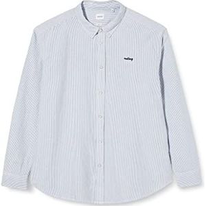 MUSTANG Heren Style Clemens Bold Klassiek overhemd, Oxford Blue Stripe 12412, M, Oxford Blue Stripe 12412, M