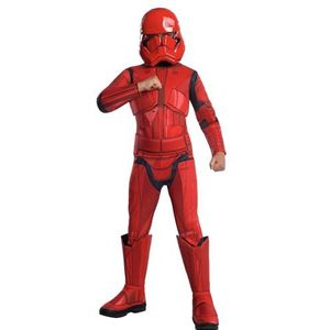 Rubie's Officiële Disney Star Wars Ep 9, Red Stormtrooper Deluxe kostuum, kindermaat medium leeftijd 5-7 jaar