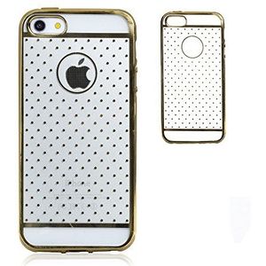 Silica DMU009GOLD siliconen hoes met metallic rand voor Apple iPhone 5 goud