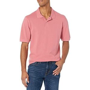 Amazon Essentials Men's Poloshirt van piqué-katoen met normale pasvorm (verkrijgbaar in grote en lange maten), Gewassen rood, XL