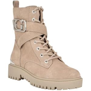 GUESS Women's ORANA Combat Boot, Taupe Suede 240, 5.5
