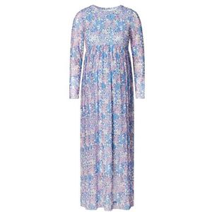 ESPRIT Maternity Maxi-jurk van mesh met allover-bloemenprint, Lichtblauw - 443, XXL