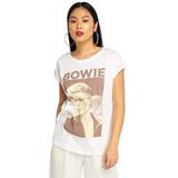 Mister Tee Dames David Bowie T-shirt, verkrijgbaar in wit, maten XS tot XL, wit, L