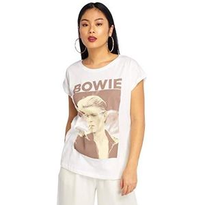 Mister Tee Dames David Bowie T-shirt, verkrijgbaar in wit, maten XS tot XL, wit, XS