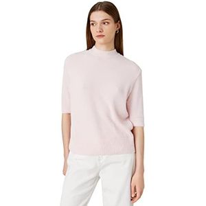 Koton Dames halve coltrui korte mouwen cozy trui sweater, roze (252), XS
