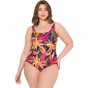 Ulla Popken Grote maten grote maten plus size badpak, bos, zonder softcups, ronde hals, voering aan de voorkant, marineblauw, 42