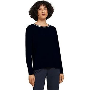 TOM TAILOR Dames Shirt met lange mouwen in materiaalmix 1029624, 10668 - Sky Captain Blue, XS