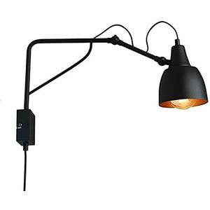 Homemania wandlamp, metaal, zwart