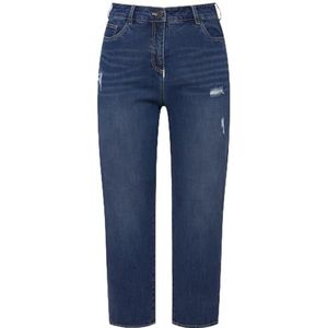 Ulla Popken Mom-jeans, 815768, grote maten plus size, casual pasvorm, 5-pocket-snit, Denim Blauw, 48