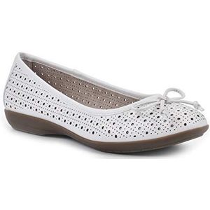 CLIFFS BY WHITE MOUNTAIN Dames Cheryl Ballet Flat, Wit gepolijst glad, 37.5 EU
